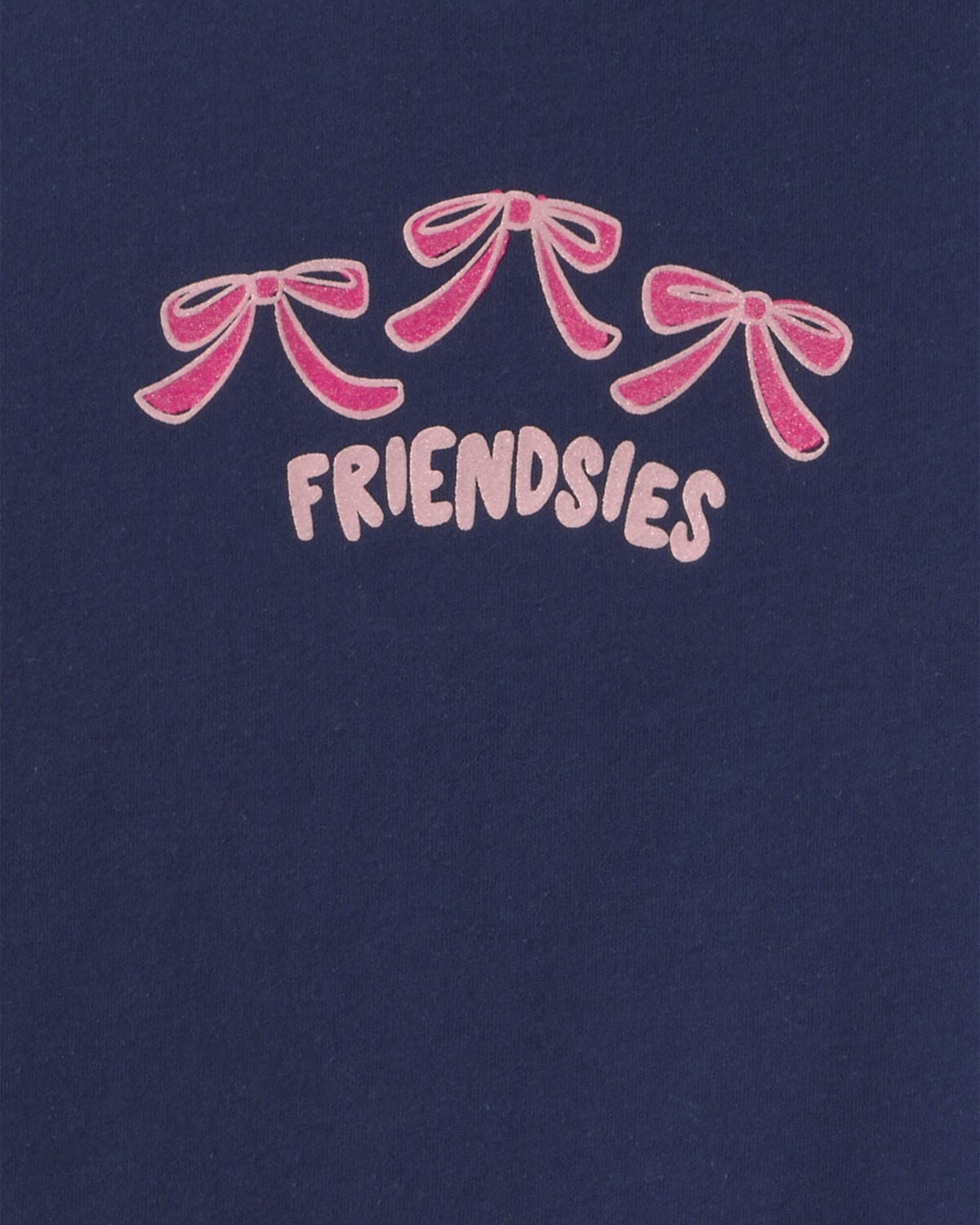 Toddler Girl 'Friendsies' Bow Graphic Tee - Navy Blue - Image 2
