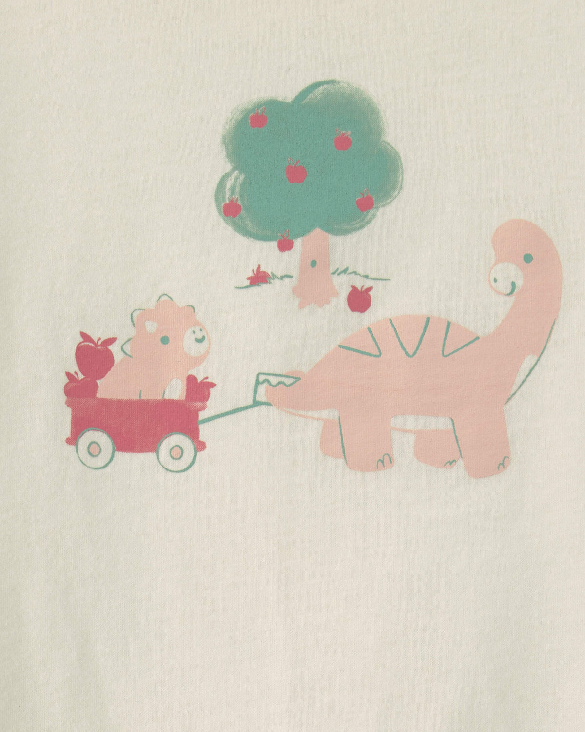 Toddler Girl Dinosaur Graphic Tee - Cream - Image 2