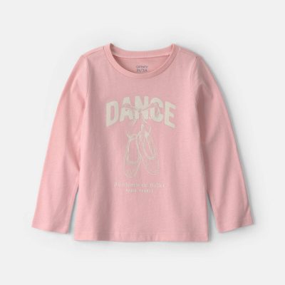 Toddler Girl 'Dance' Long-Sleeve Graphic Tee - Pink