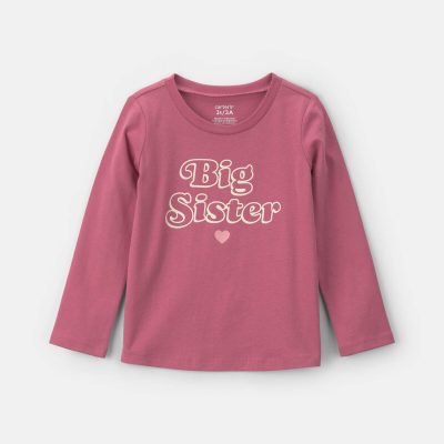 Toddler Girl 'Big Sister' Long-Sleeve Graphic Tee - Pink