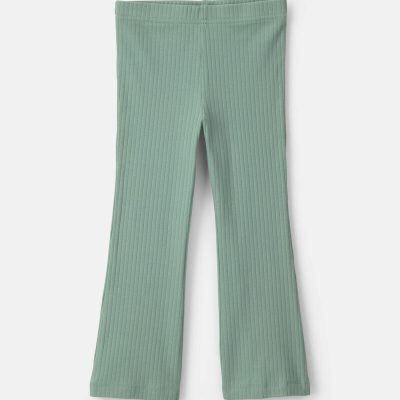 Toddler Girl Cotton Pull-On Stretch Flare Leggings - Green