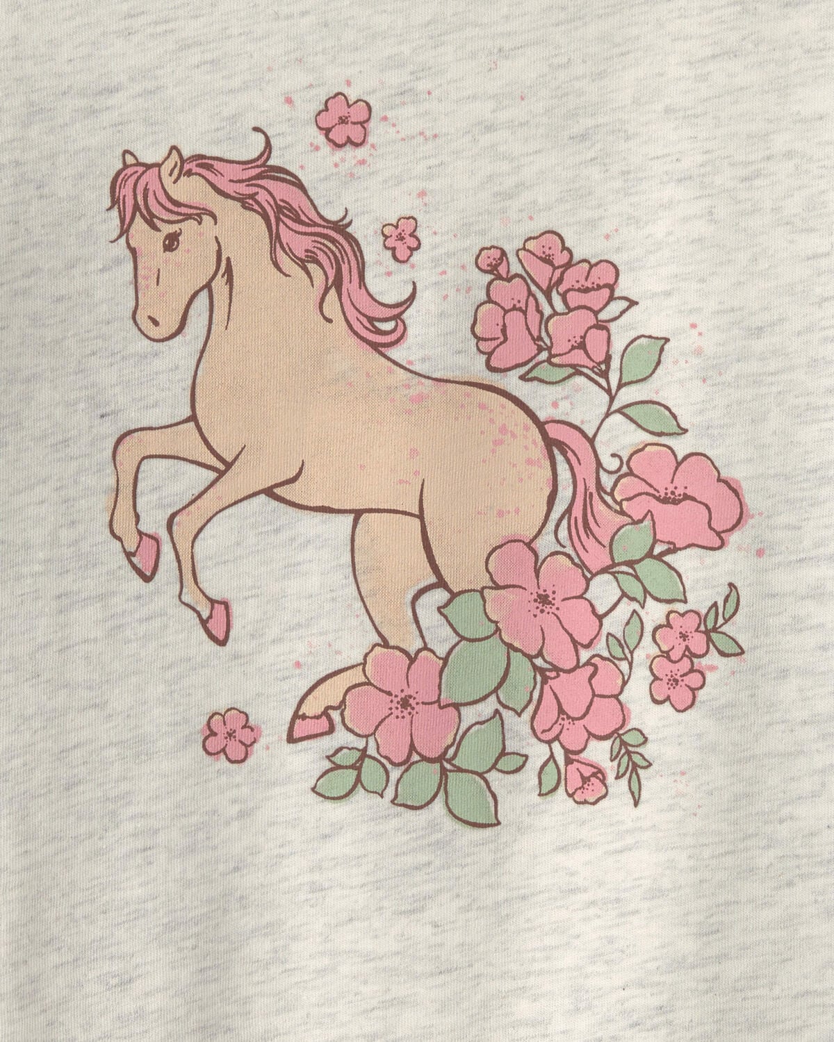 Toddler Girl Horse Long-Sleeve Graphic Tee - Grey - Image 2