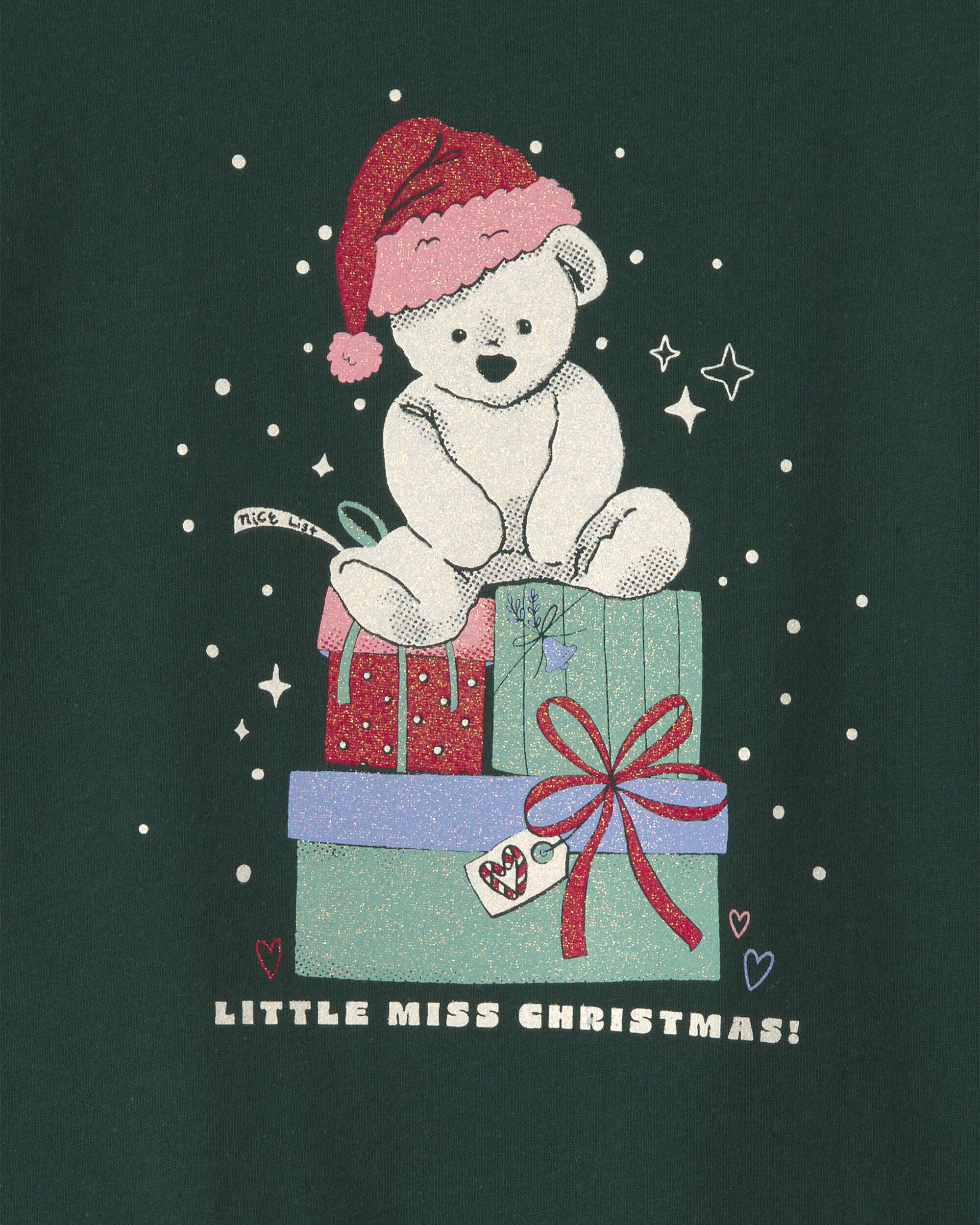 Toddler Girl Christmas Bear Long-Sleeve Graphic Tee - Green - Image 4