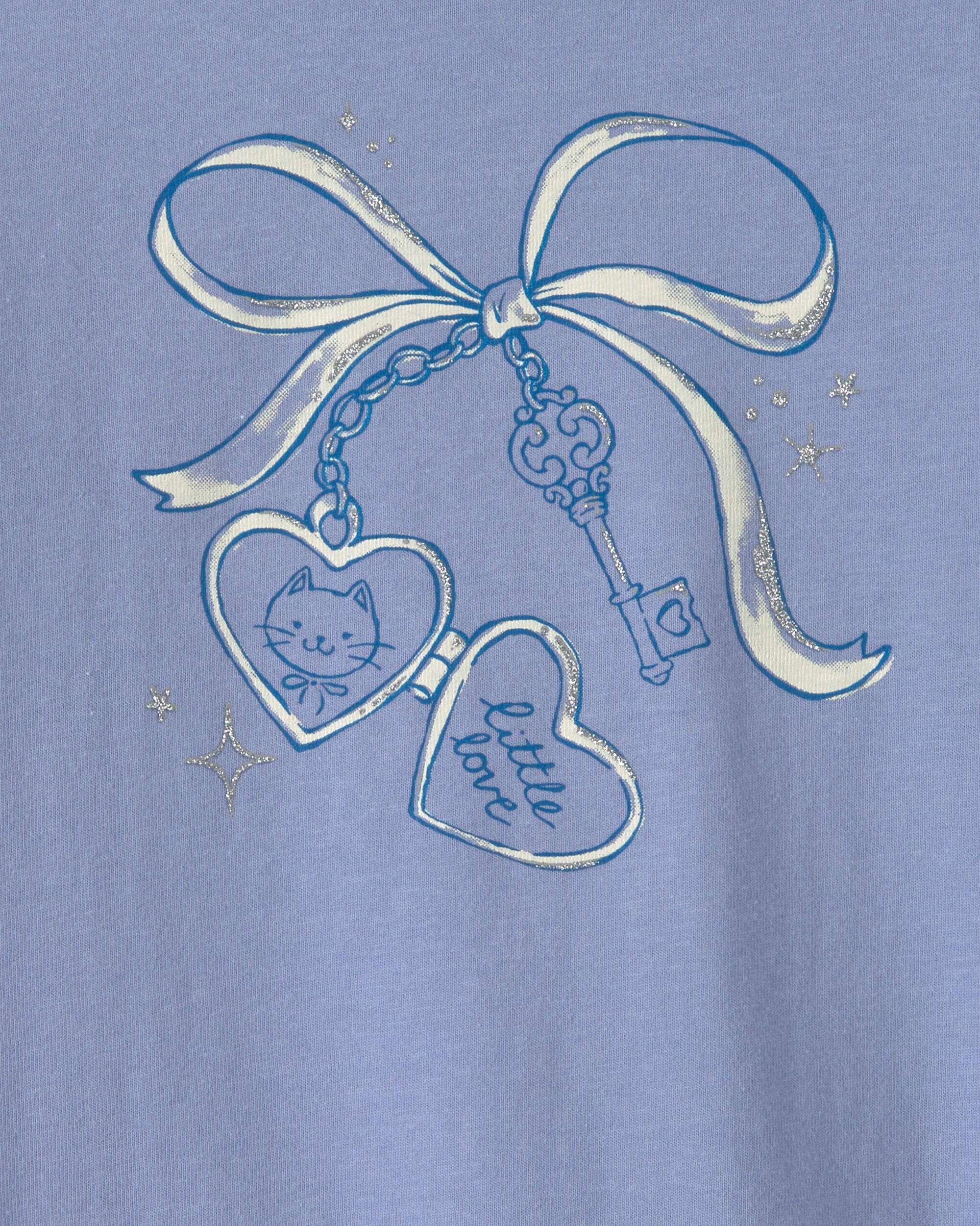 Toddler Girl Bow Long-Sleeve Graphic Tee - Blue - Image 3