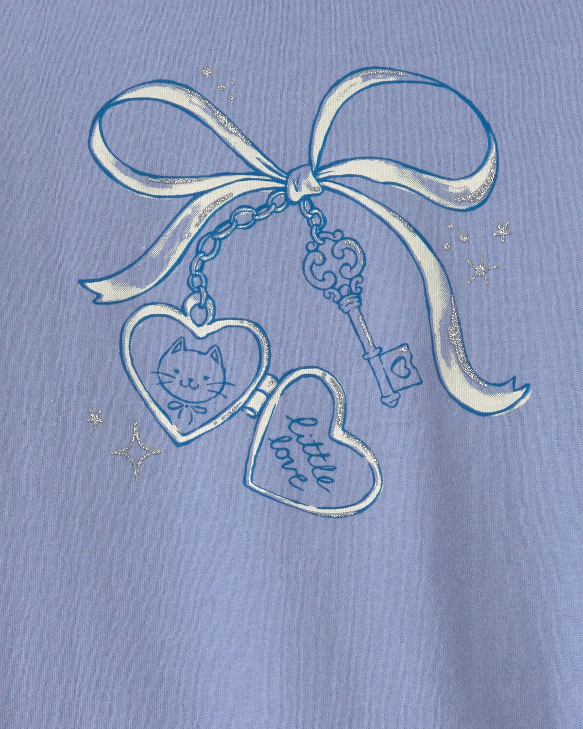 Toddler Girl Bow Long-Sleeve Graphic Tee - Blue - Image 2