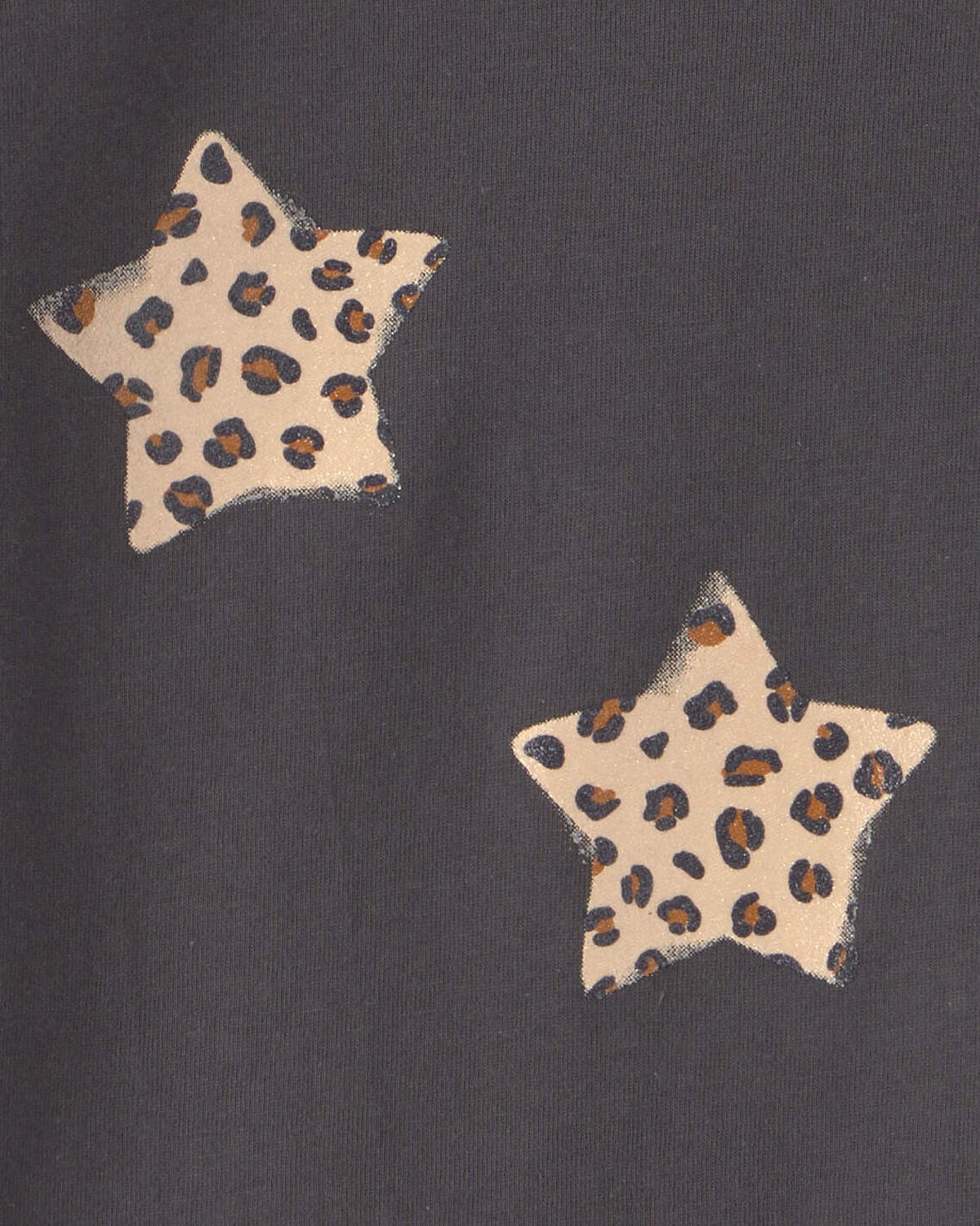 Toddler Girl Leopard Star Long-Sleeve Graphic Tee - Black - Image 2