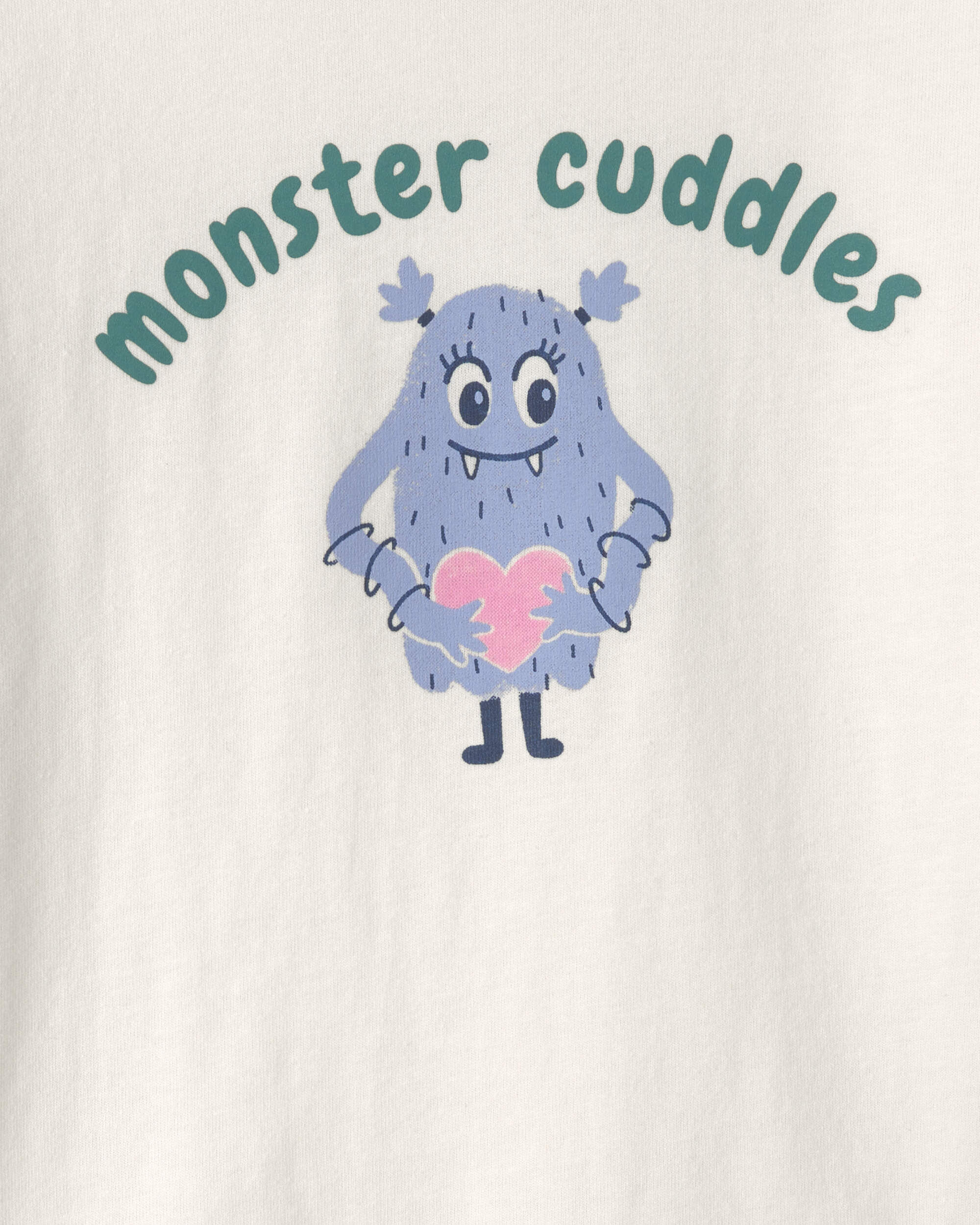 Toddler Girl 'Monster Cuddles' Long-Sleeve Graphic Tee - Cream - Image 3