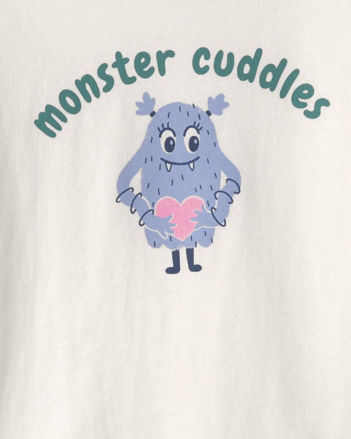 Toddler Girl 'Monster Cuddles' Long-Sleeve Graphic Tee - Cream - Image 2