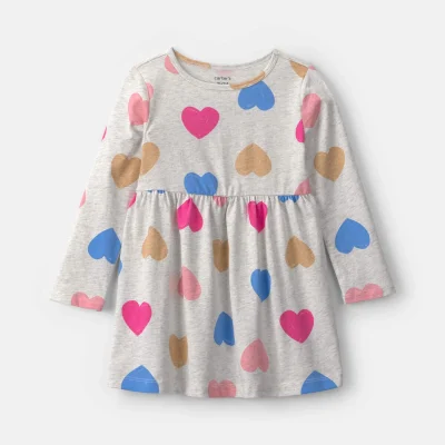 Toddler Girl Heart Long-Sleeve Dress