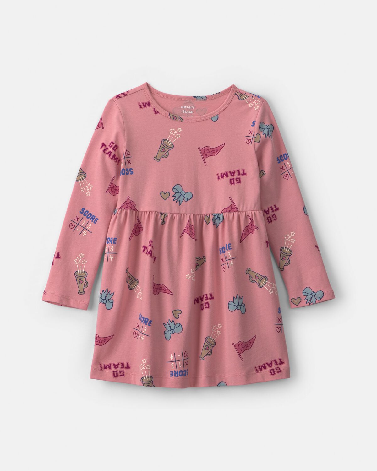 Toddler Girl School Spirit Long-Sleeve Dress - Pink