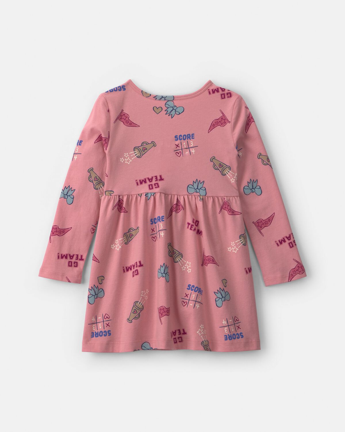 Toddler Girl School Spirit Long-Sleeve Dress - Pink - Image 2