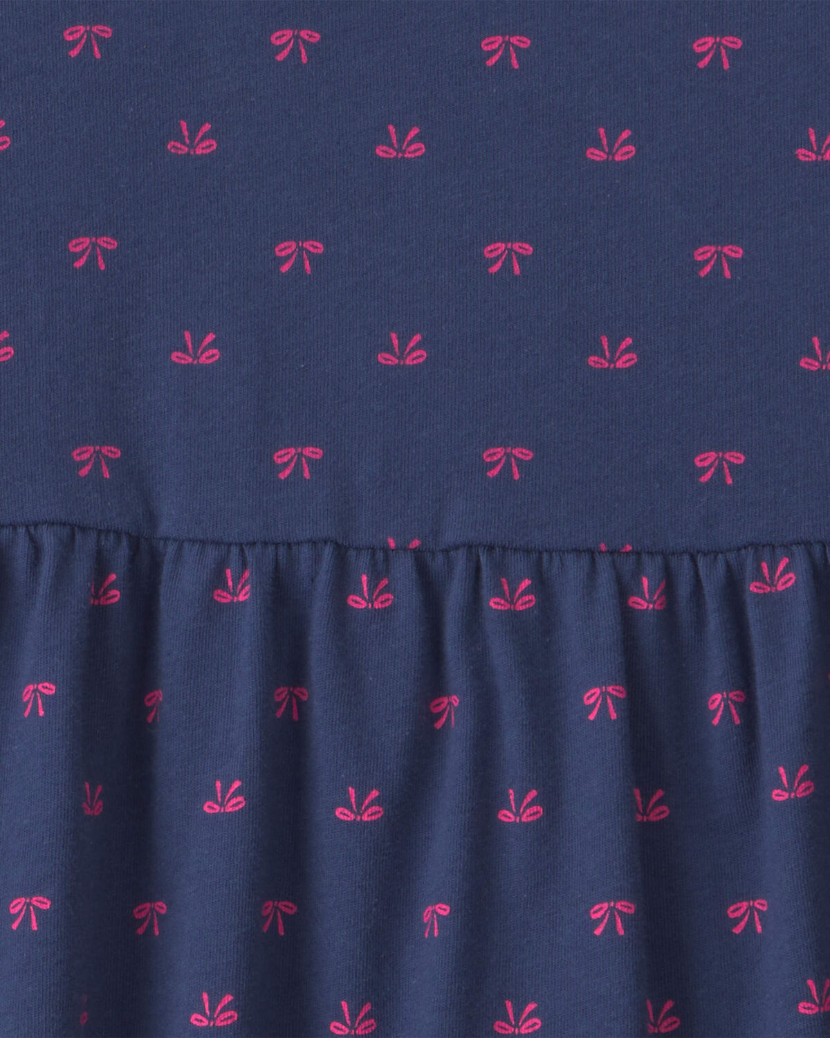 Toddler Girl Bow Long-Sleeve Dress - Navy Blue - Image 3