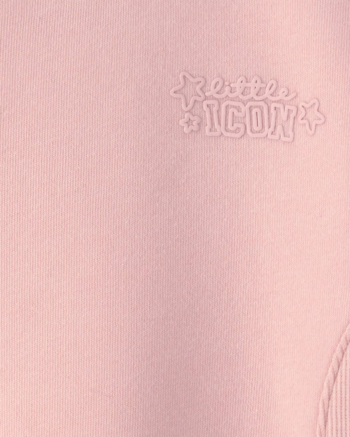Toddler Girl 'Little Icon' Fleece Pullover Sweatshirt - Pink - Image 3