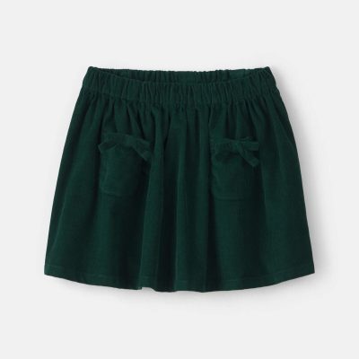 Toddler Girl Bow Corduroy Skort - Green
