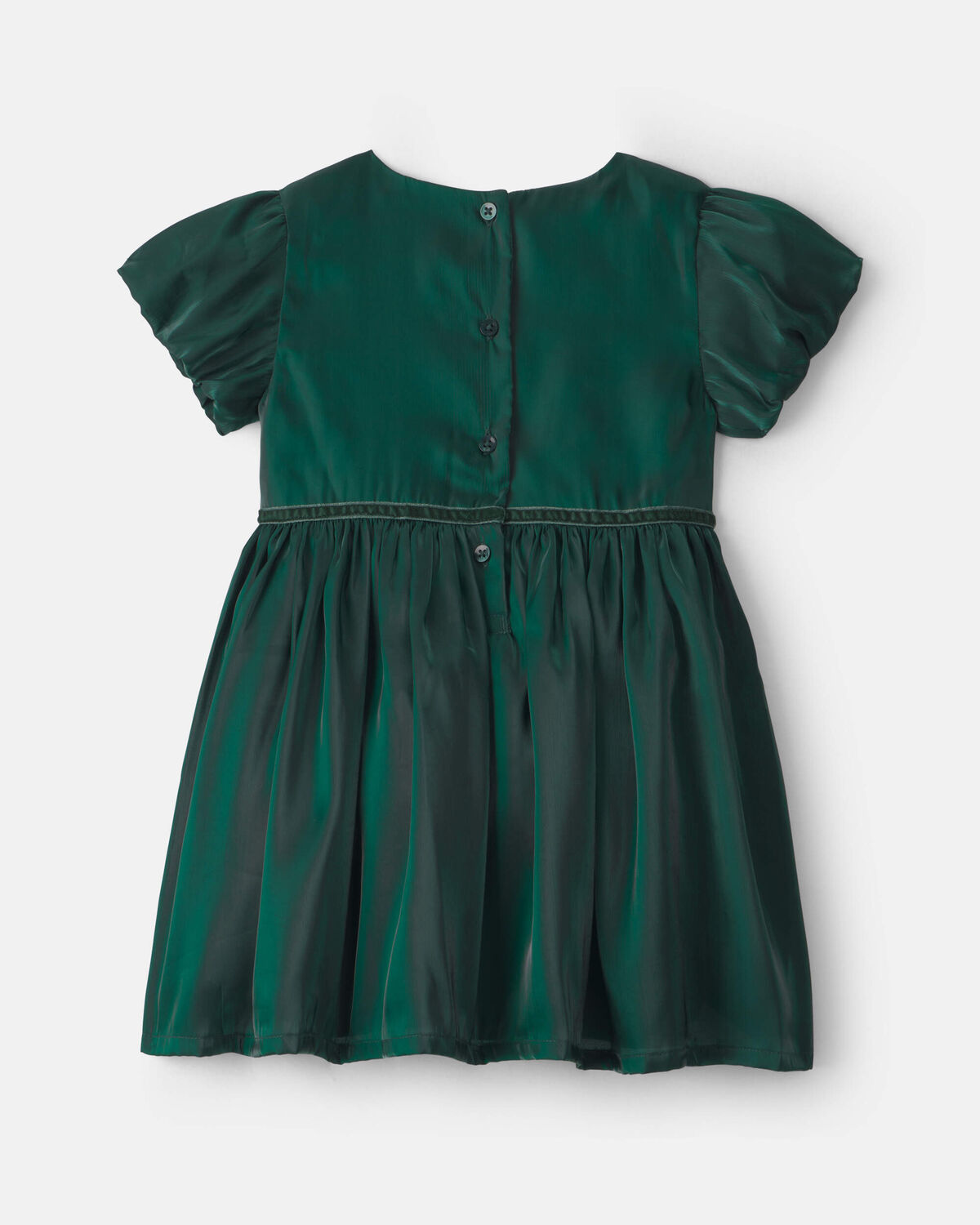 Toddler Girl Poplin Short-Sleeve Dress - Green - Image 2
