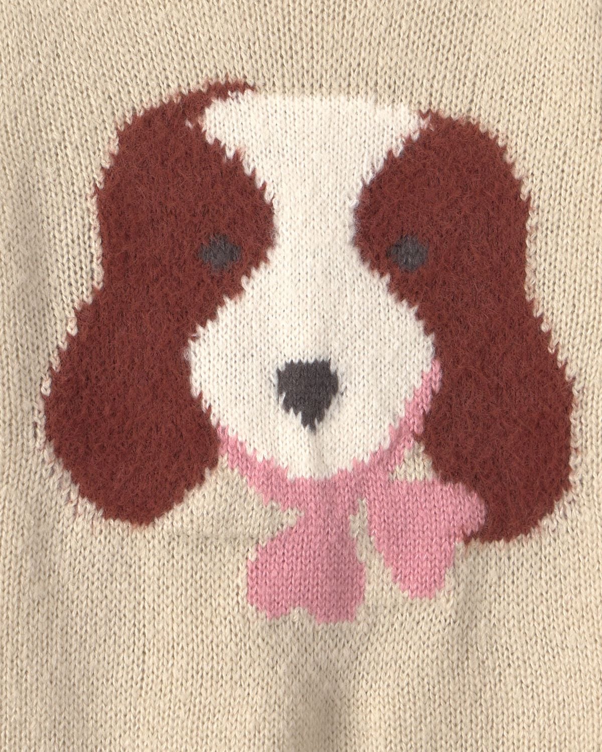 Toddler Girl Dog Sweater - Cream - Image 5