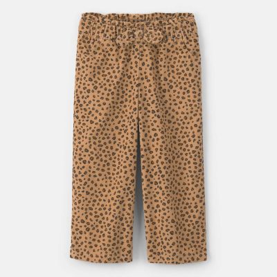 Toddler Girl Leopard Corduroy Wide-Leg Pants - Brown
