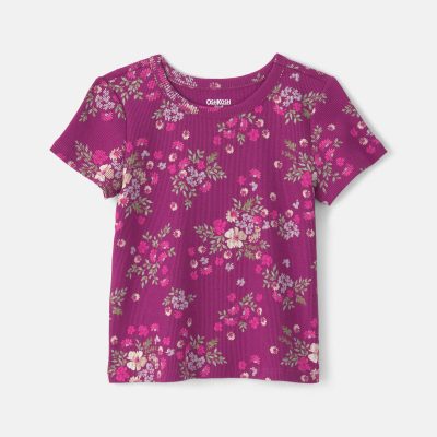 Toddler Girl Floral Top - Purple