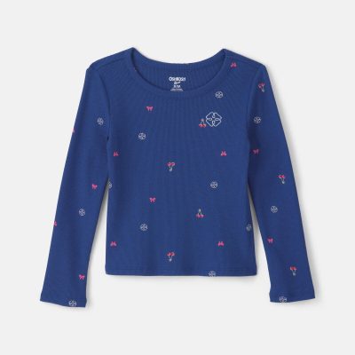Toddler Girl Long-Sleeve Top - Navy