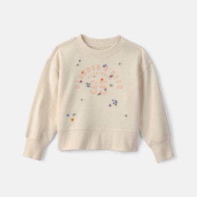 Toddler Girl 'OshKosh' French Terry Pullover Sweatshirt - Cream
