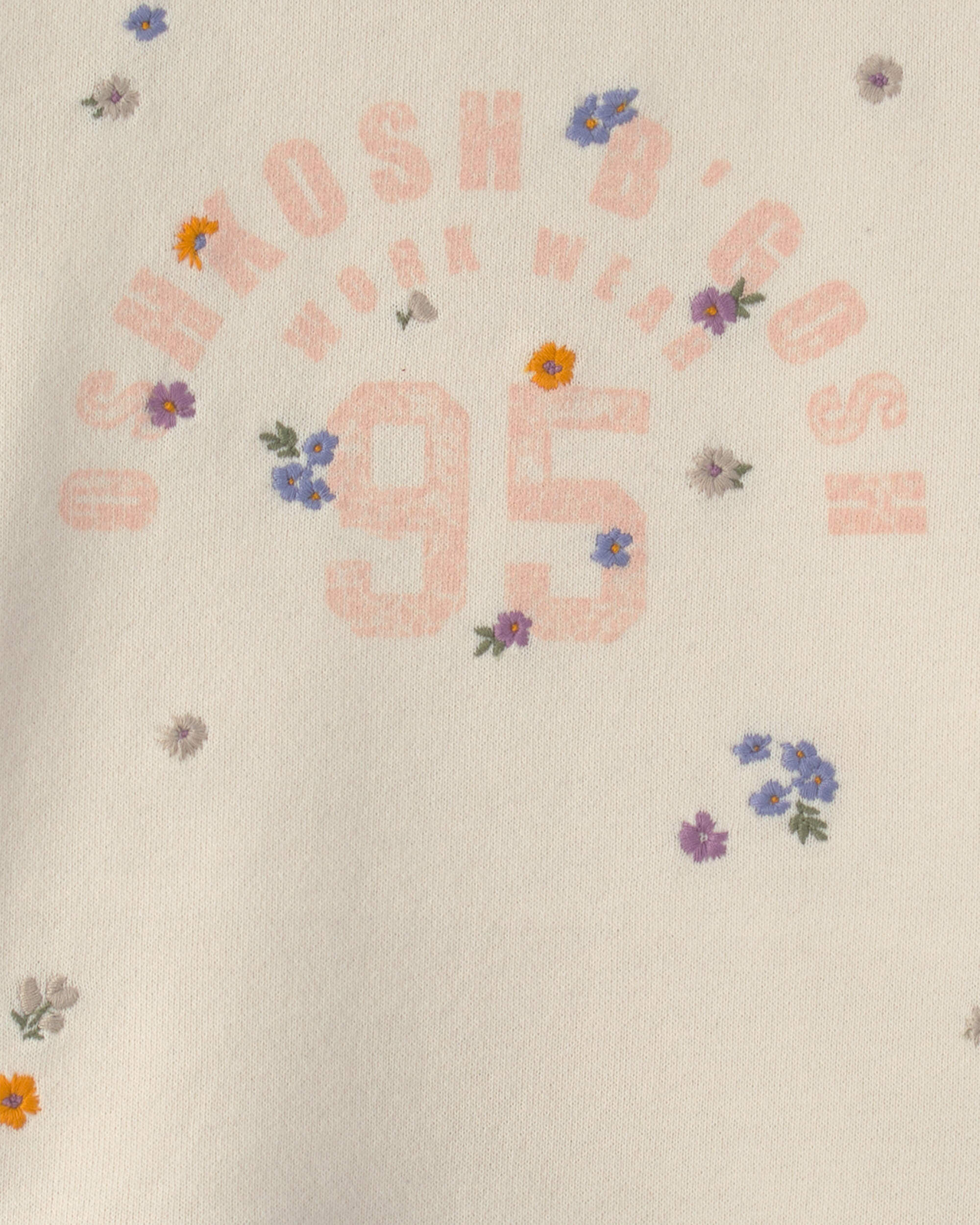 Toddler Girl 'OshKosh' French Terry Pullover Sweatshirt - Cream - Image 4