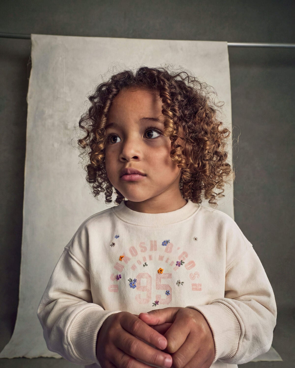 Toddler Girl 'OshKosh' French Terry Pullover Sweatshirt - Cream - Image 3