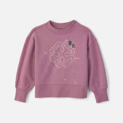 Toddler Girl 'OshKosh' French Terry Pullover Sweatshirt - Purple
