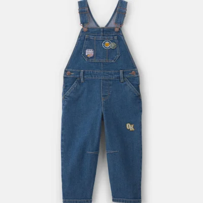 Toddler Girl Denim Overalls - Medium Wash