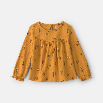 Girls Toddler Girl Western Long-Sleeve Top - Yellow