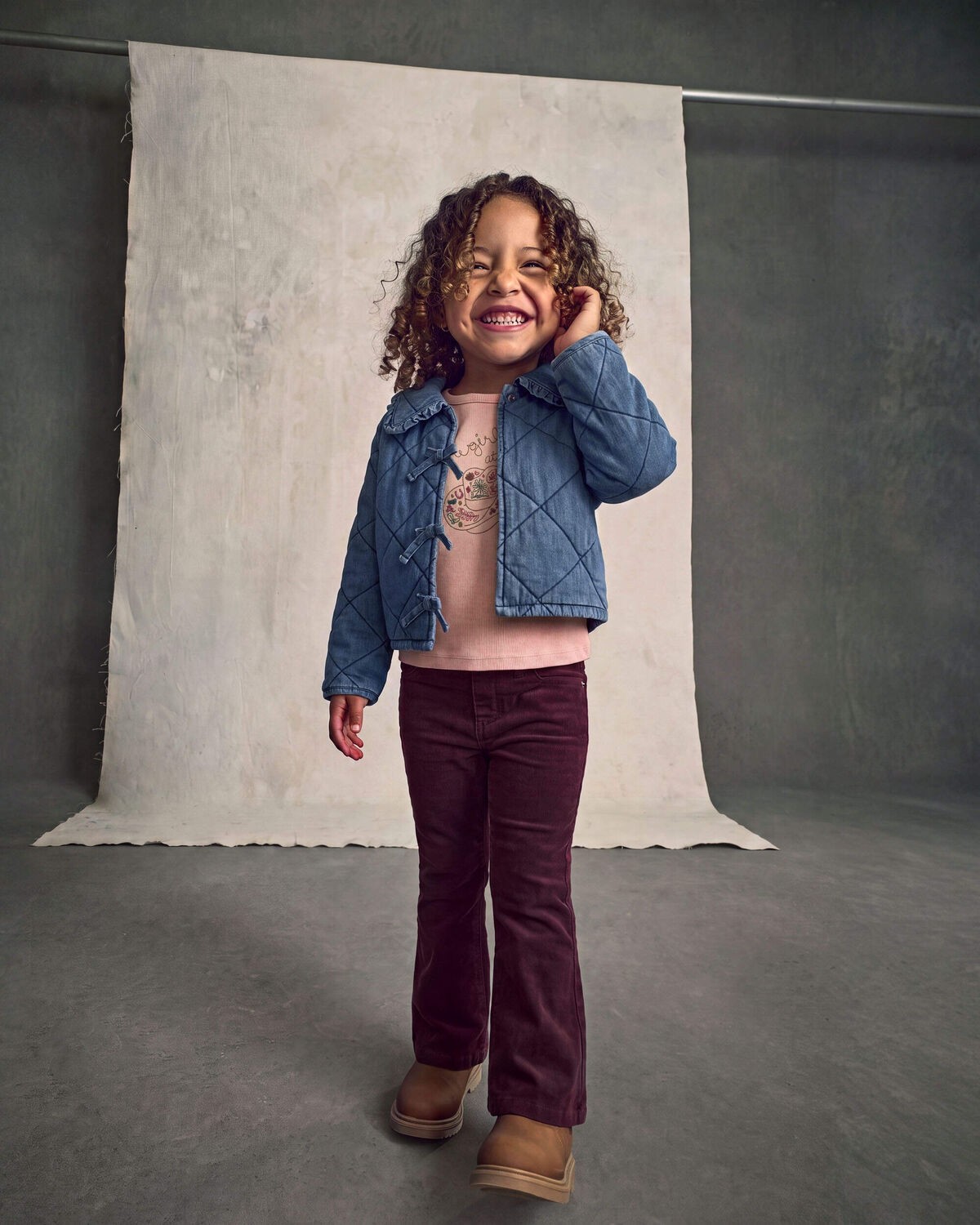 Toddler Girl Corduroy Pull-On Stretch Pants - Purple - Image 2