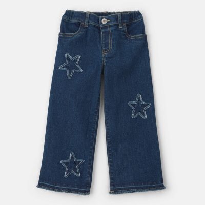 Toddler Girl Star Denim Wide-Leg Jeans - Medium Wash