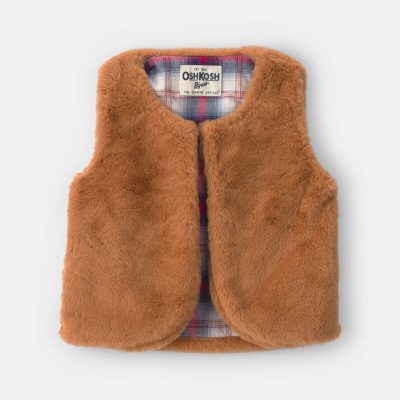 Toddler Girl Faux Fur Vest - Brown
