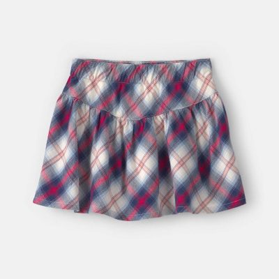 Toddler Girl Plaid Twill Skort - Navy Blue