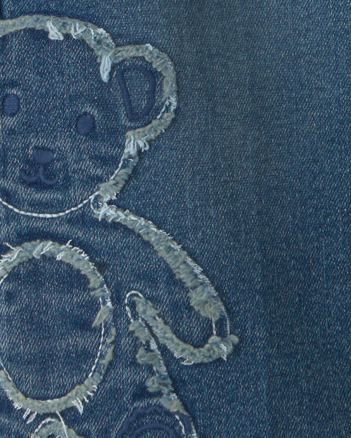 Toddler Girl Bear Denim Pull-On Jeans - Medium Wash - Image 3