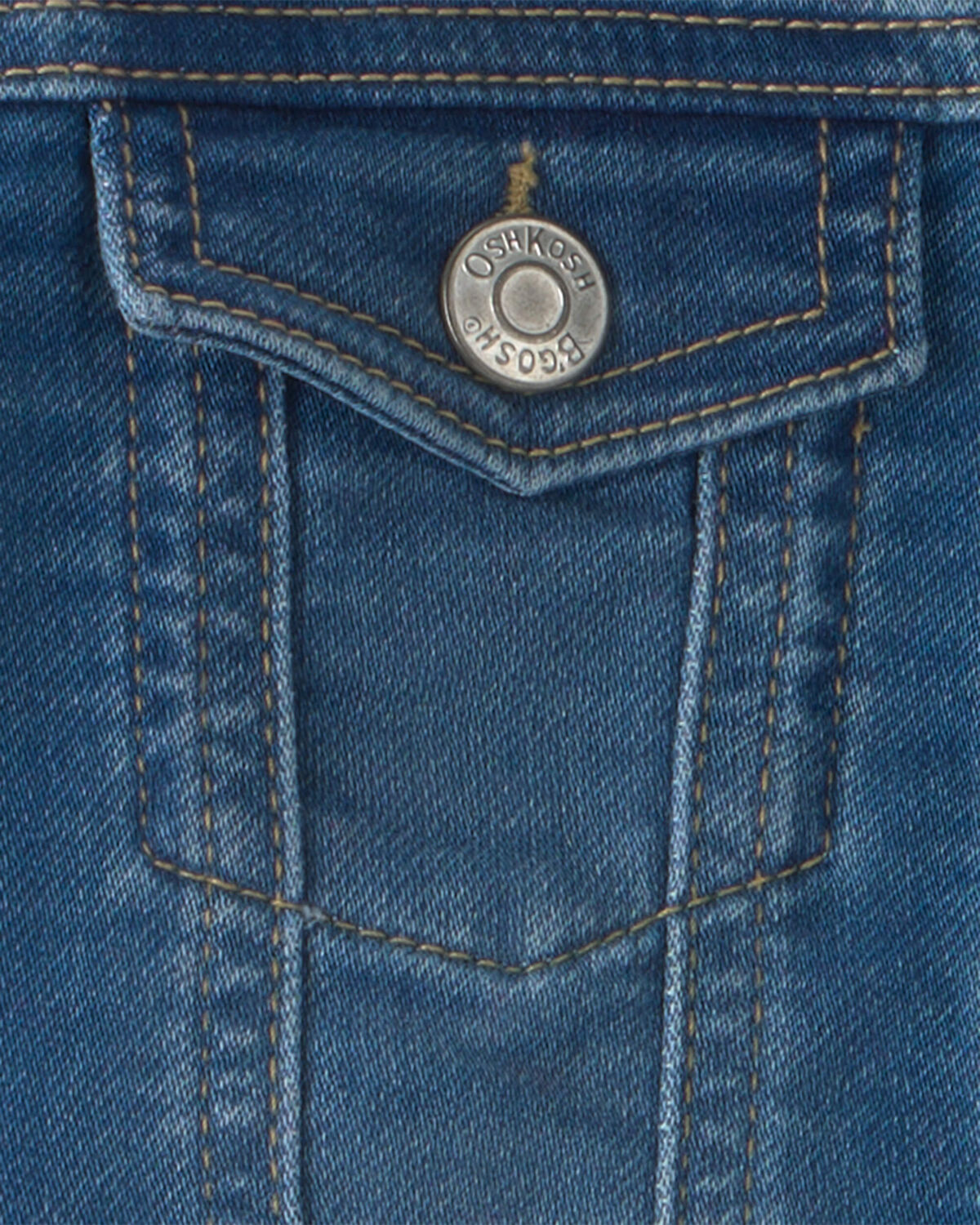Toddler Girl Bear Denim Jacket - Medium Wash - Image 4