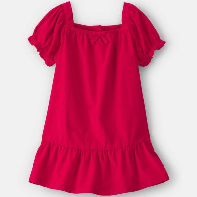 Toddler Girl Corduroy Short-Sleeve Dress - Red