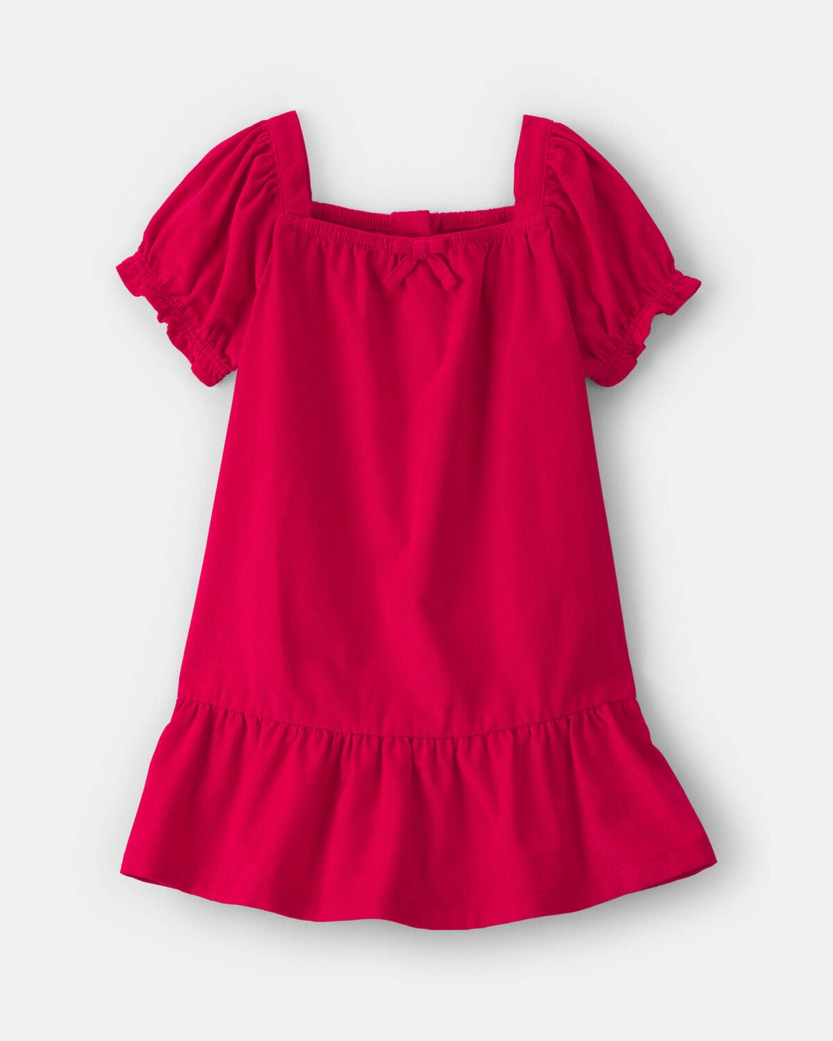 Toddler Girl Corduroy Short-Sleeve Dress - Red