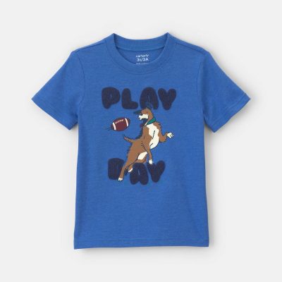 Toddler Boy 'Play Day' Dog Graphic Tee - Blue