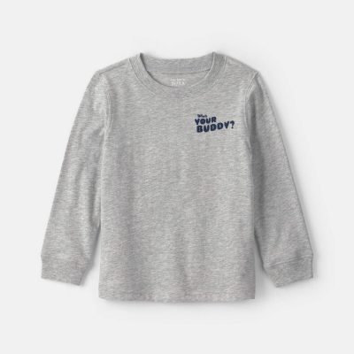 Toddler Boy 'Who's Your Buddy?' Long-Sleeve Graphic Tee - Grey
