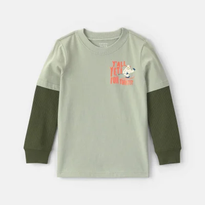 Toddler Boy Yeti Long-Sleeve Graphic Tee - Green