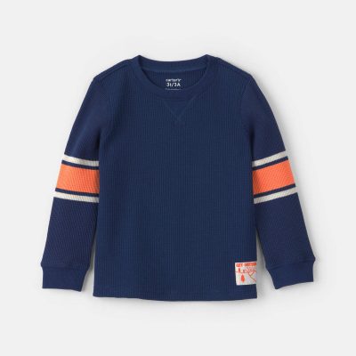 Toddler Boy Thermal Long-Sleeve T-Shirt - Navy Blue