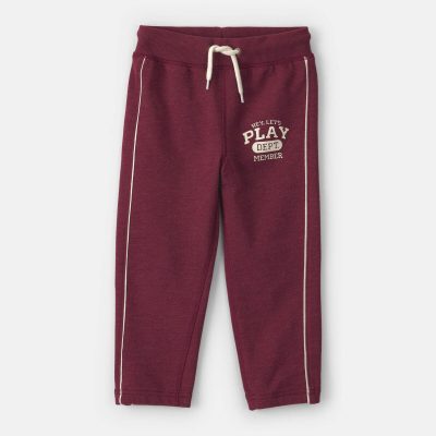 Toddler Boy 'Let's Play' French Terry Joggers - Burgundy