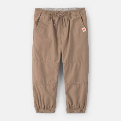 Toddler Boy Poplin Joggers - Khaki