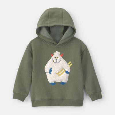 Toddler Boy Yeti Fleece Hoodie - Olive Green