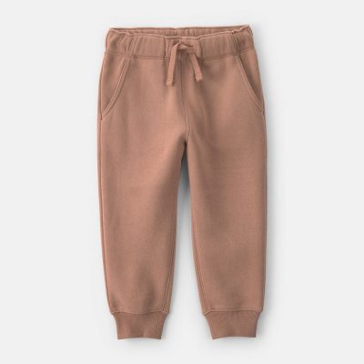 Toddler Boy Fleece Joggers - Brown