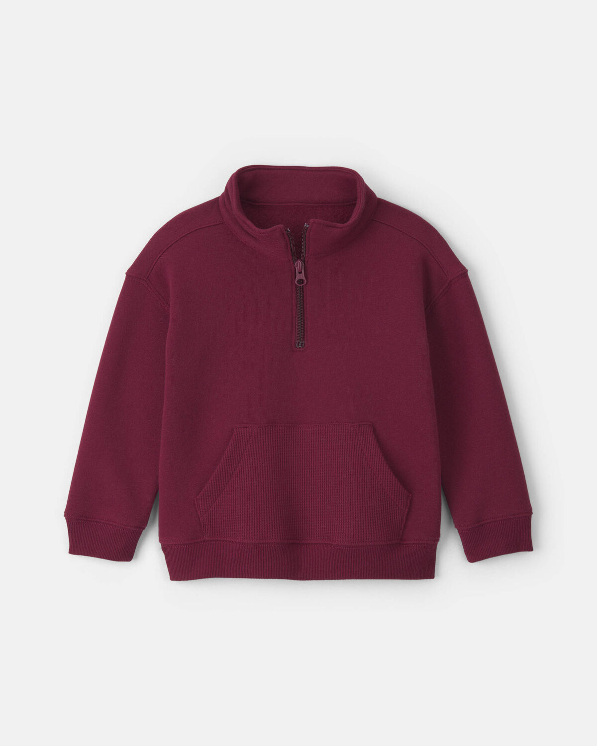 Toddler Boy Fleece Quarter-Zip Pullover Sweatshirt - Burgundy