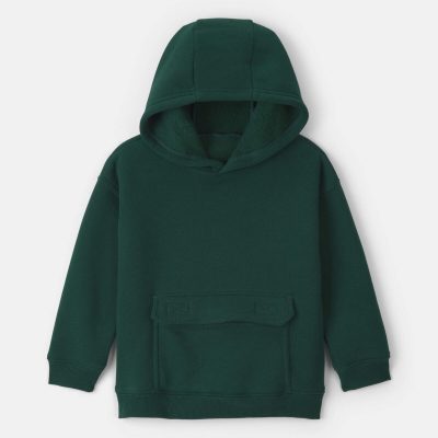 Toddler Boy Fleece Hoodie - Dark Green