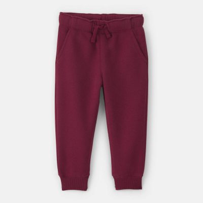 Toddler Boy Fleece Joggers - Burgundy