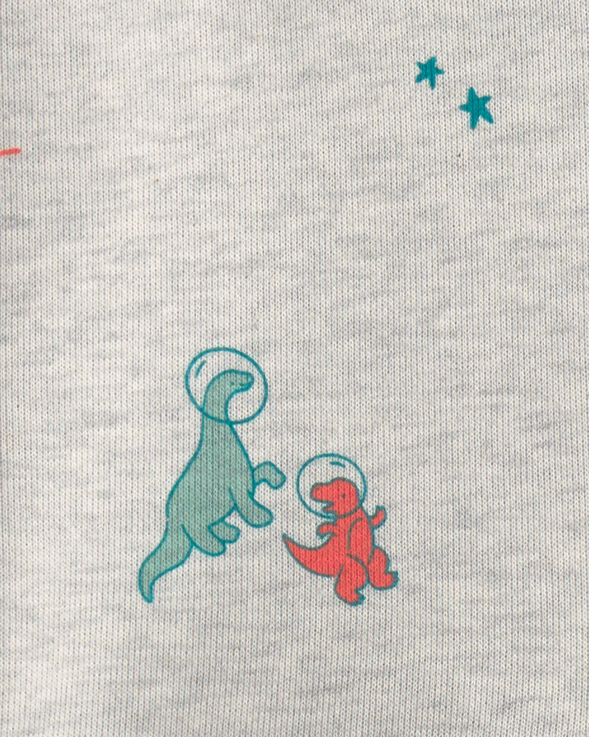 Toddler Boy Space Dino French Terry Hoodie - Grey - Image 3