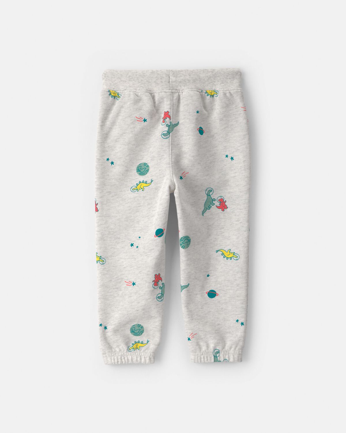 Toddler Boy Space Dino French Terry Joggers - Grey - Image 2